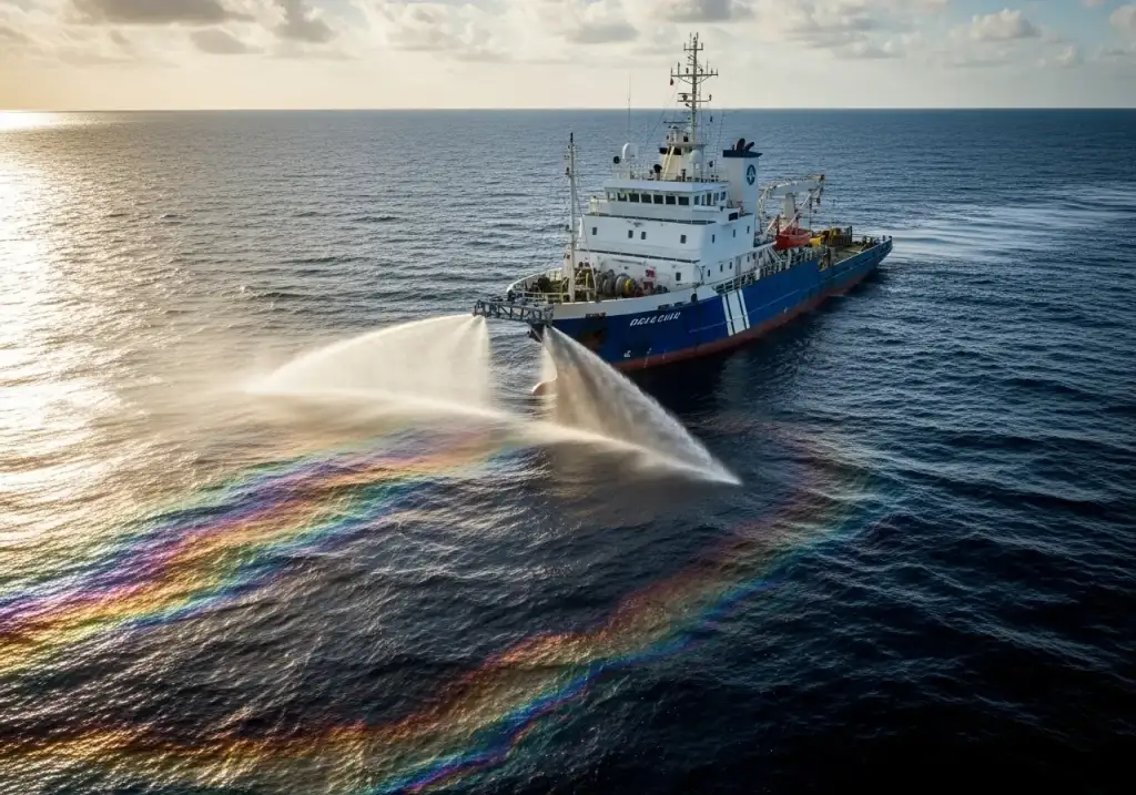 aplikasi oil spill dispersant dari kapal