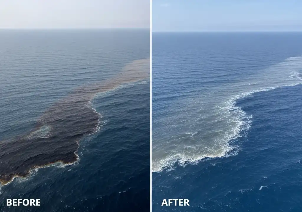 perbandingan aplikasi Oil Spill Dispersant